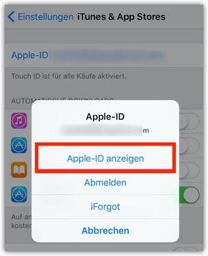 Apple-ID anzeigen