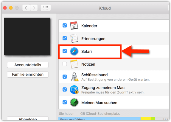Safari Synchronisation auf einem Mac unter OS X deaktivieren