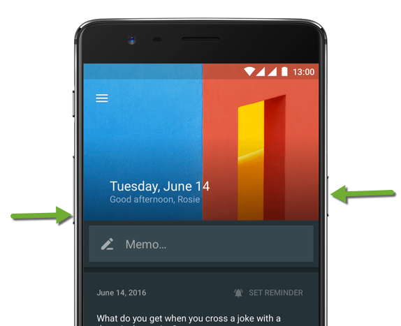 OnePlus 3: Screenshot-Tasten Screenshot Buttons